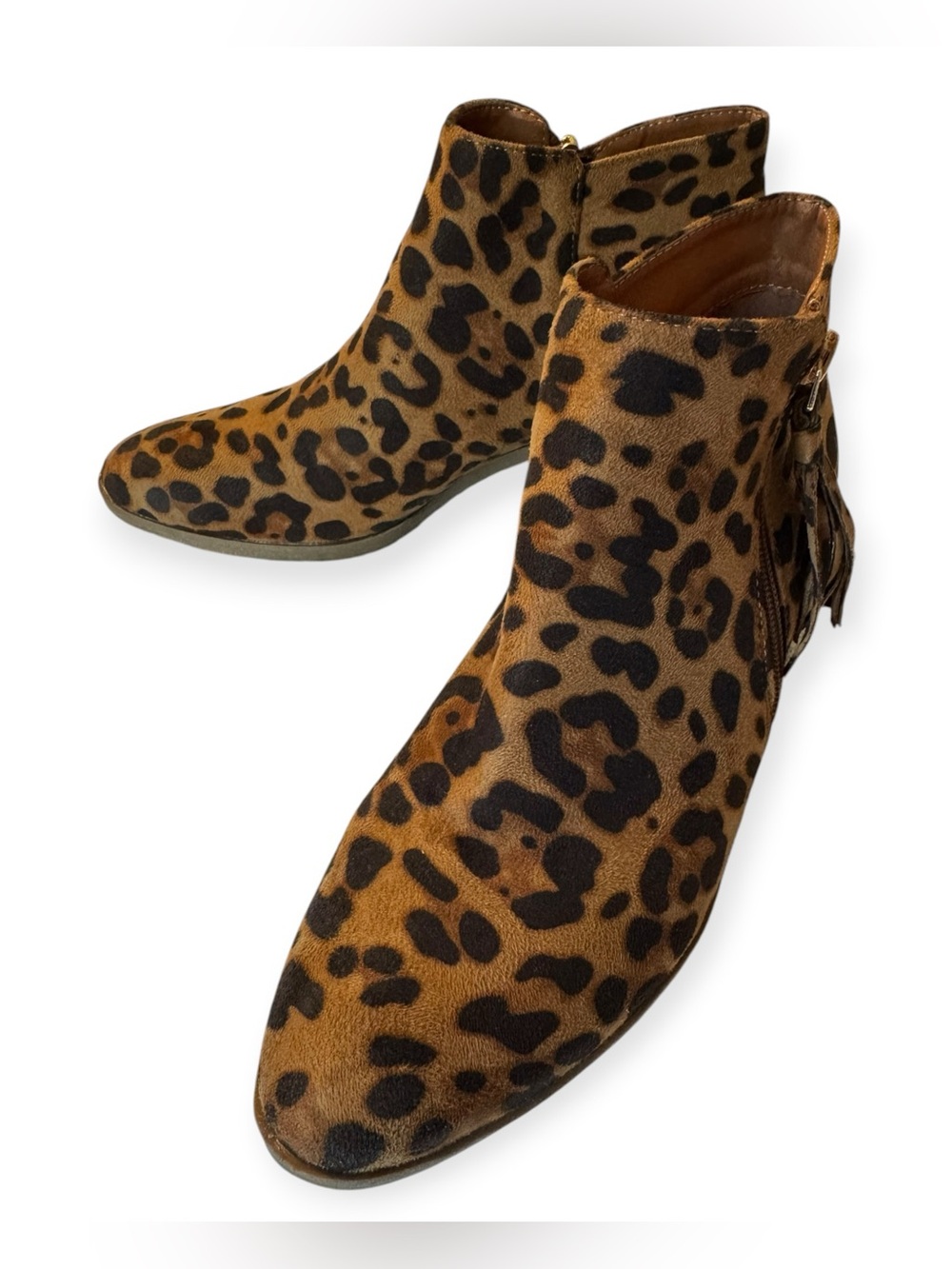Bonnibel Leopard Print Ankle Booties - Brown & Black